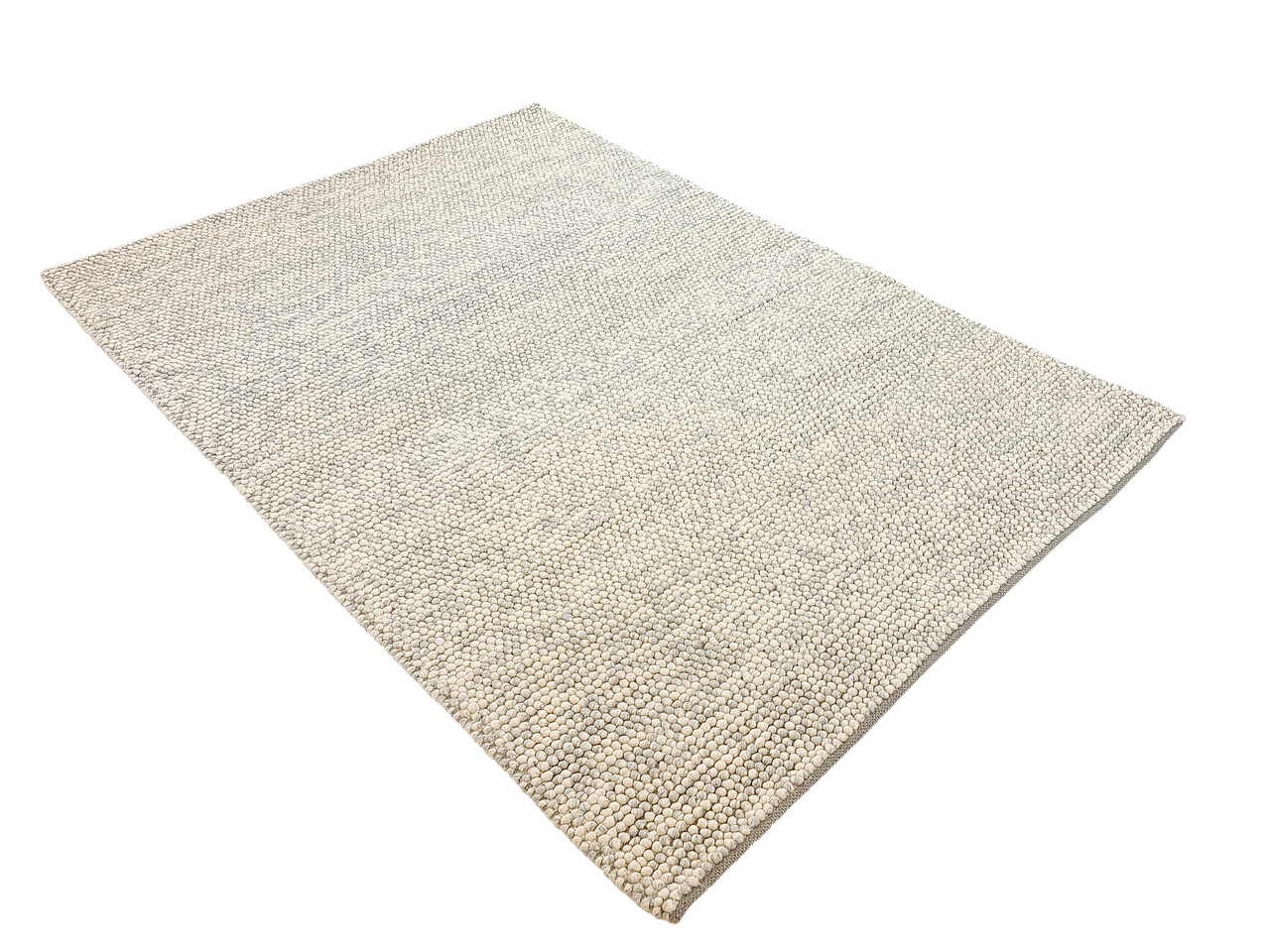 Ventura Bolletjes Lichtgrijs Handgemaakt vloerkleed