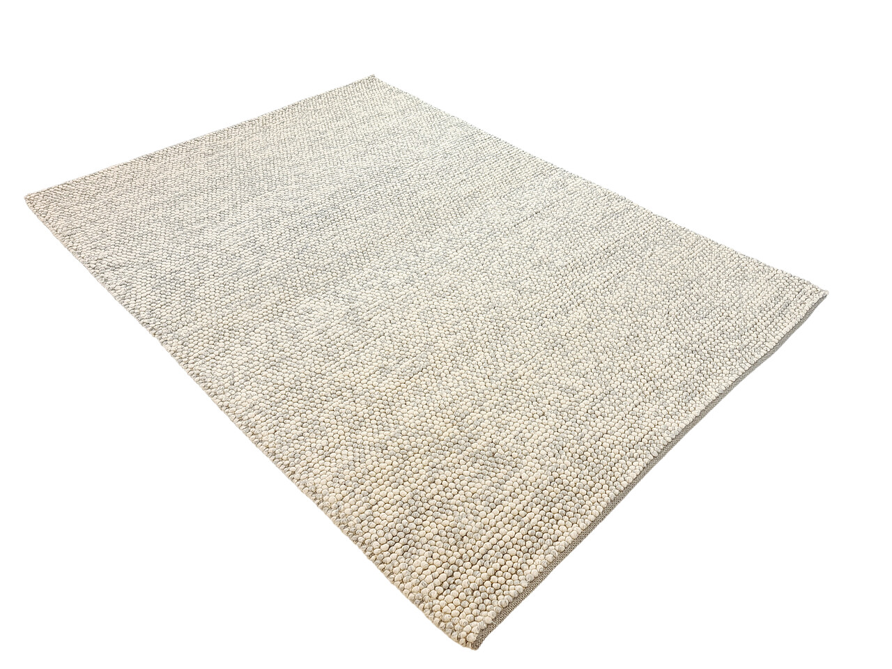 Ventura Bolletjes Lichtgrijs Handgemaakt vloerkleed