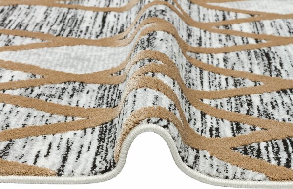Deva Modern Beige / Grijs vloerkleed - Franjes
