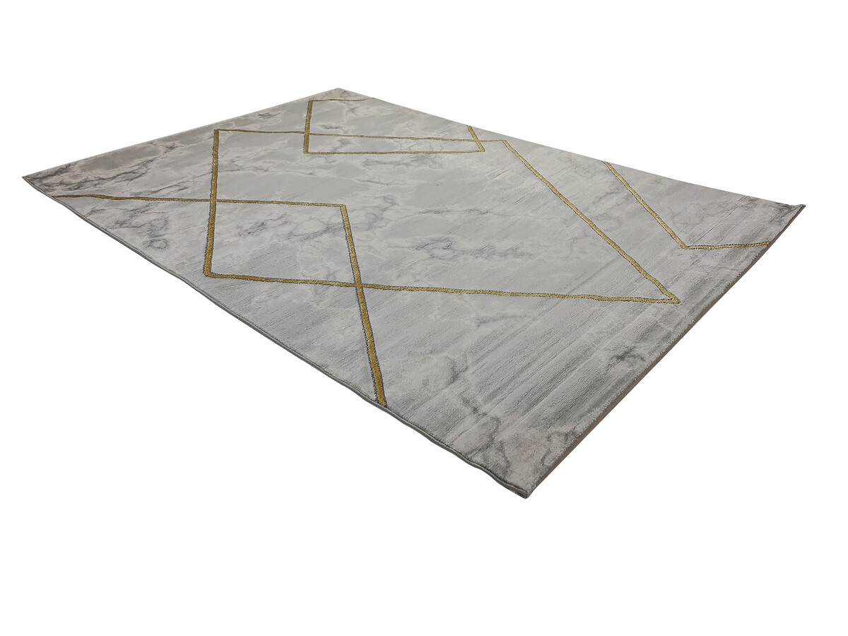 Alba Modern Grijs / Goud vloerkleed - Marmer Design