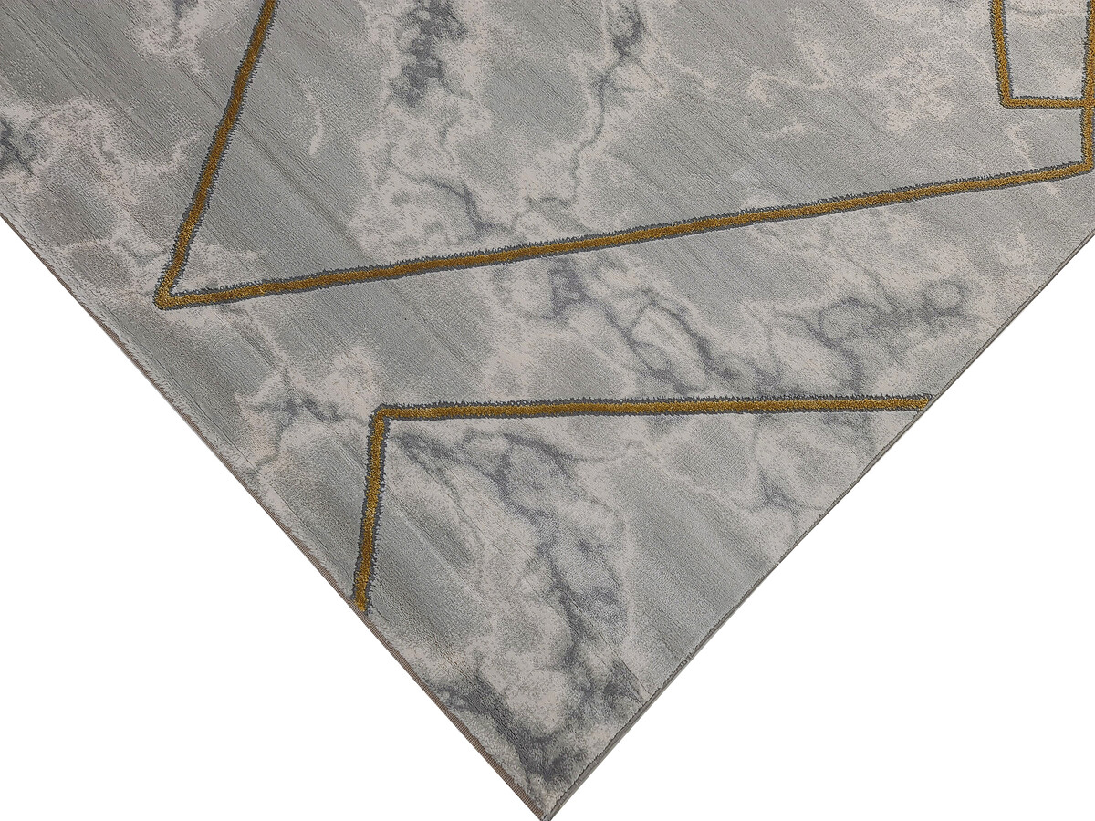 Alba Modern Grijs / Goud vloerkleed - Marmer Design