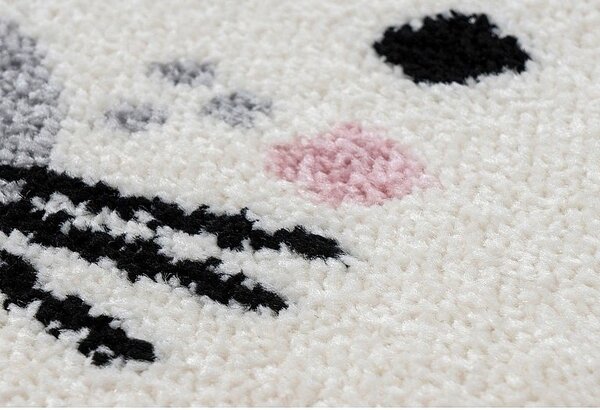 Kids Konijn Grijs Roze vloerkleed -