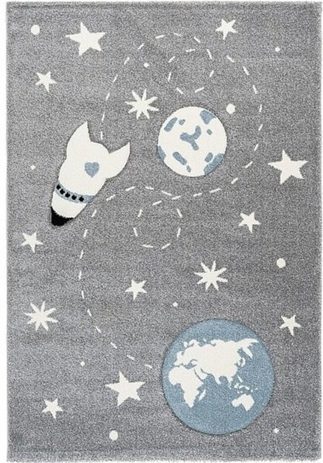 Kids Ruimteschip Grijs vloerkleed - Kids Ruimteschip Grijs vloerkleed -
