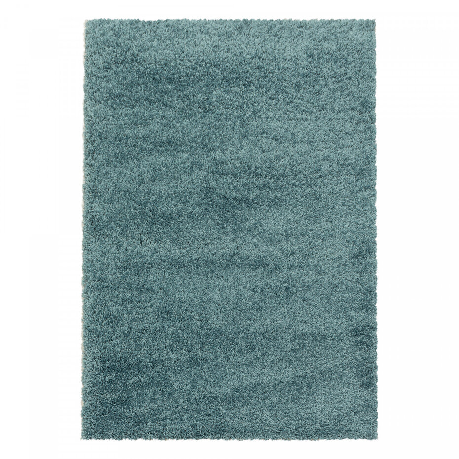 Azure Hoogpolig Aqua Blauw vloerkleed - Effen Azure Hoogpolig Aqua Blauw vloerkleed - Effen