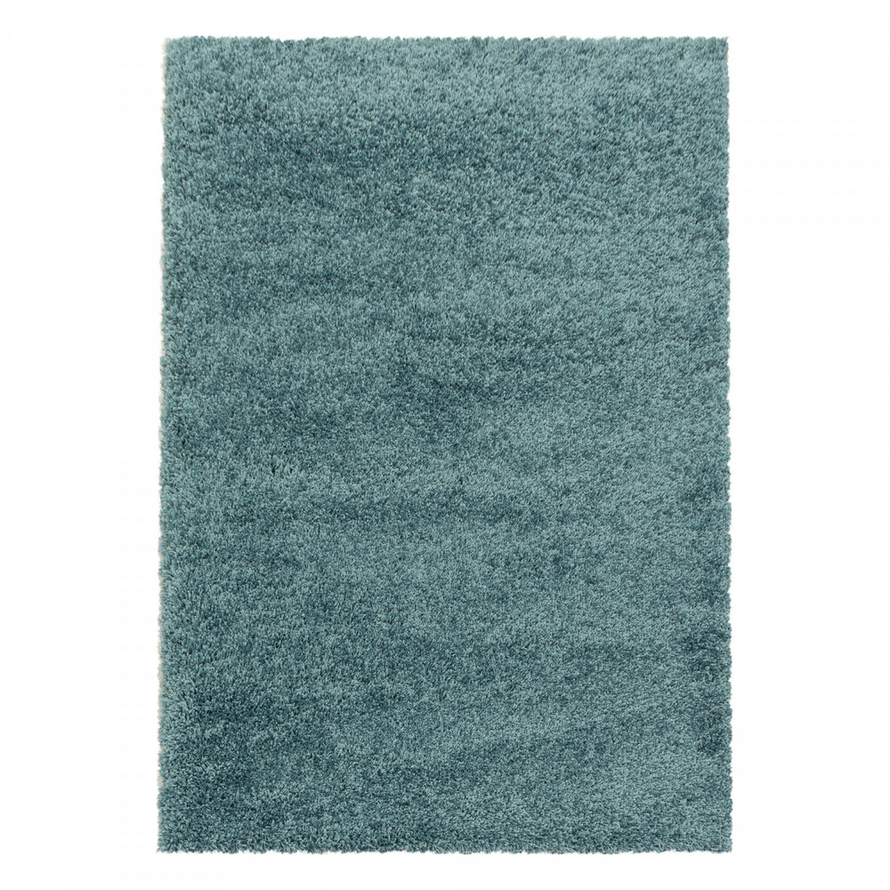 Azure Hoogpolig Aqua Blauw vloerkleed - Effen Azure Hoogpolig Aqua Blauw vloerkleed - Effen