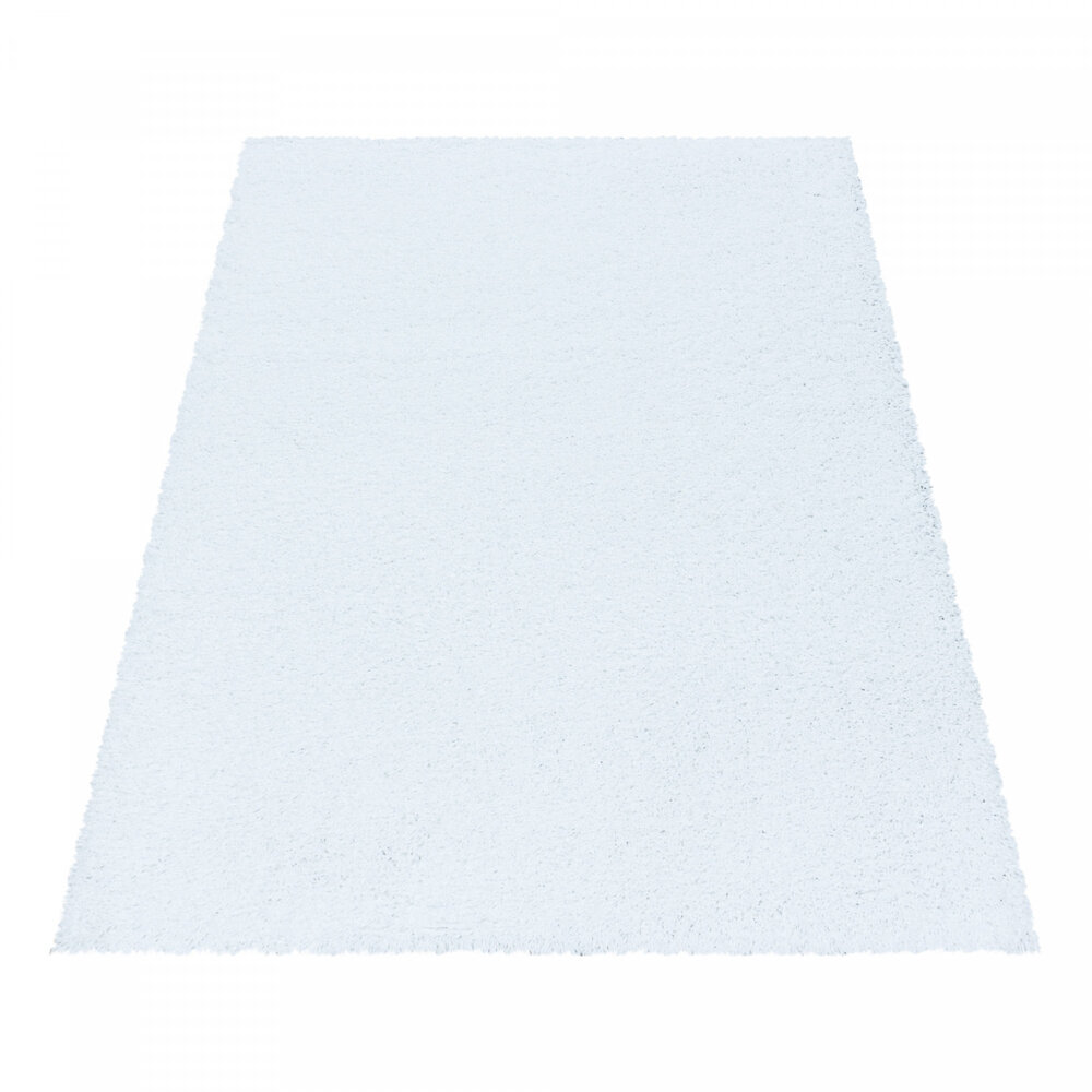 Azure Hoogpolig Wit vloerkleed - Effen