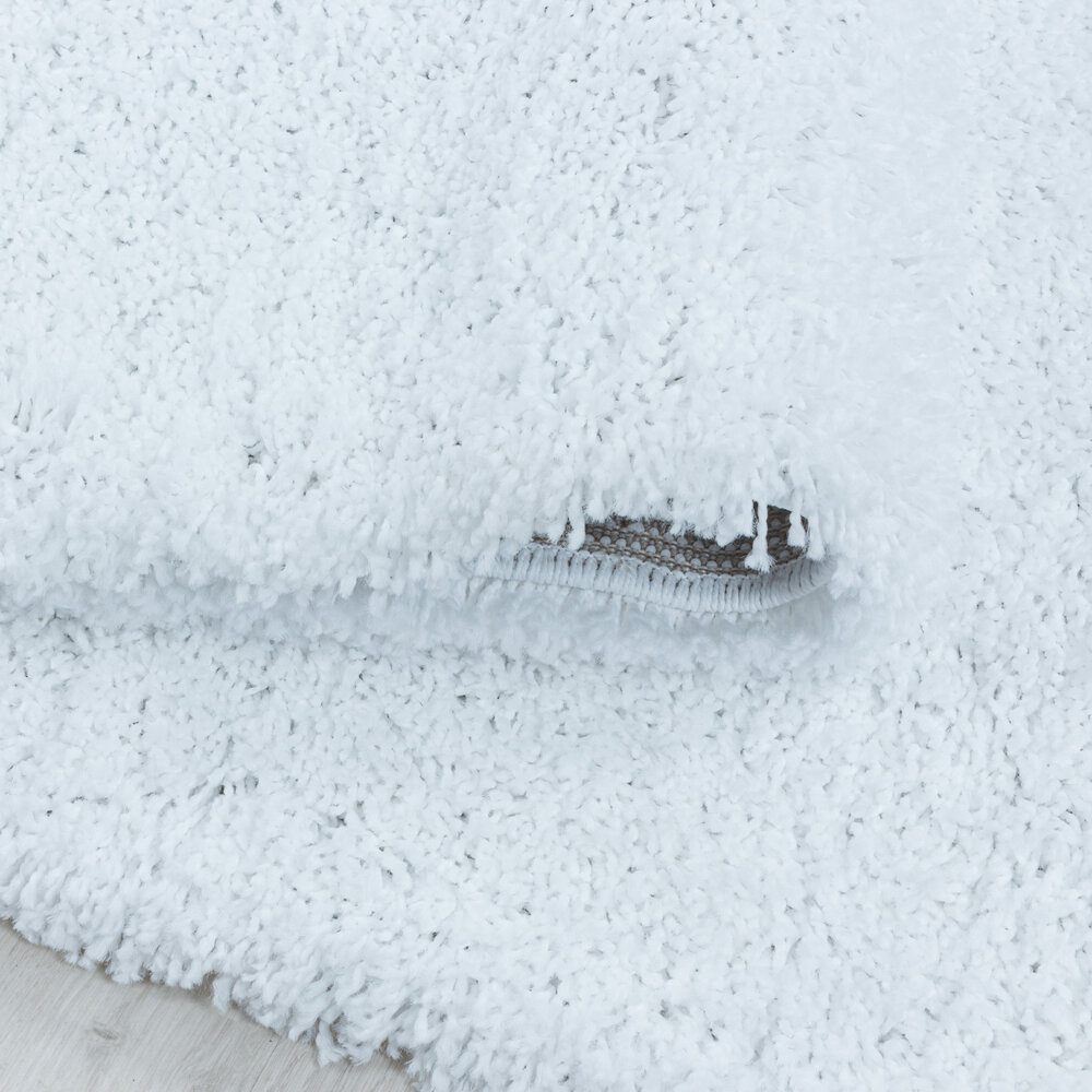 Azure Hoogpolig Wit vloerkleed - Effen