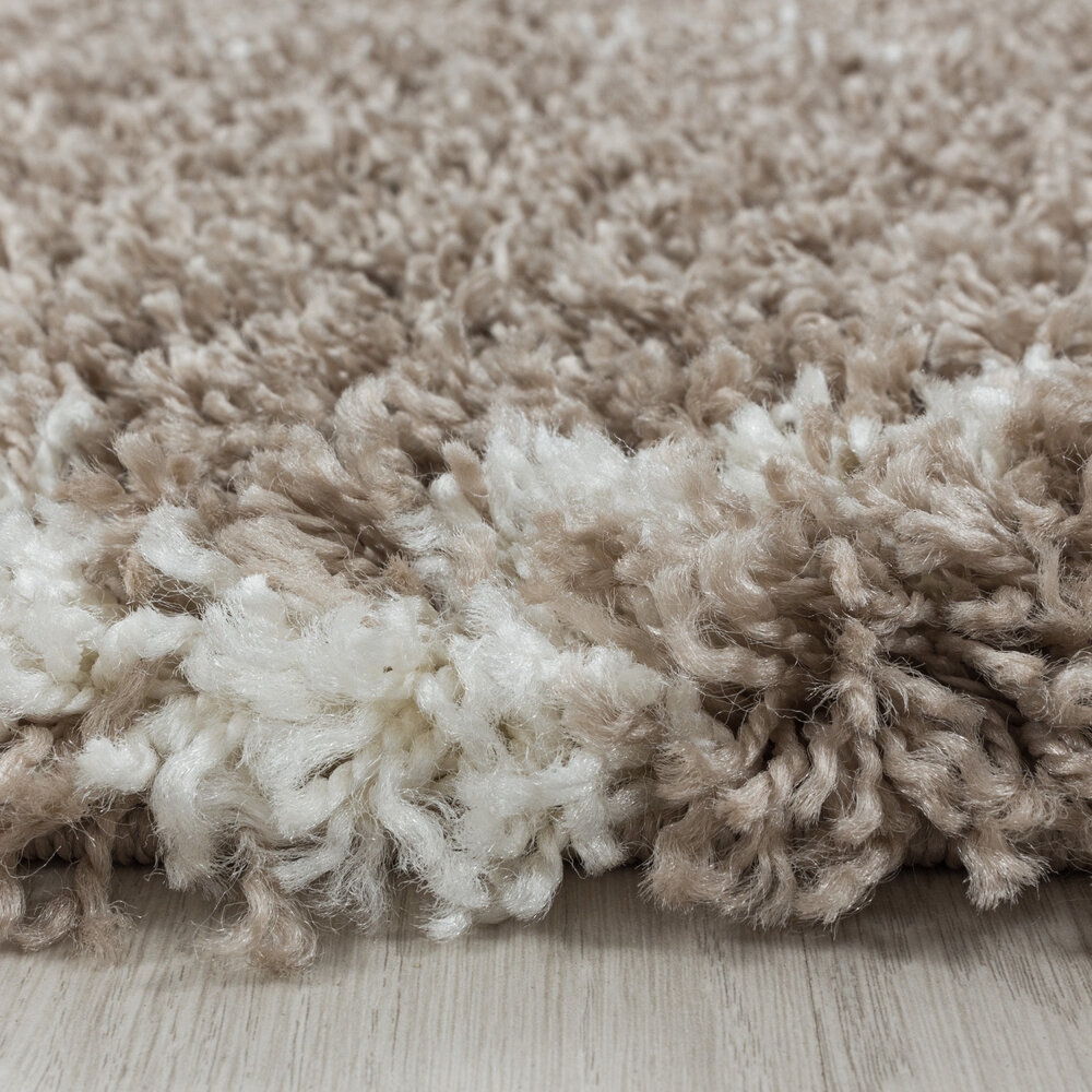 Azure Hoogpolig Beige vloerkleed - Geruit Azure Hoogpolig Beige vloerkleed - Geruit