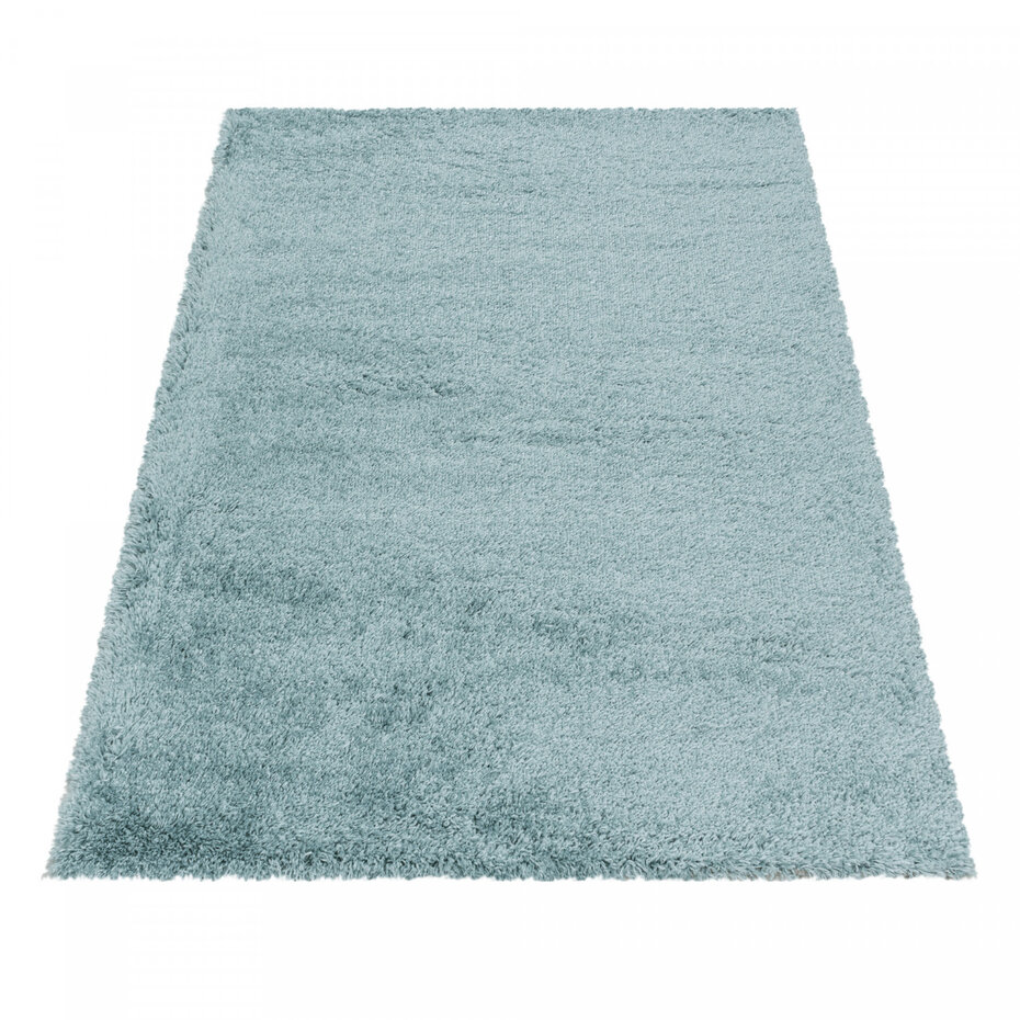 Luna Hoogpolig Blauw vloerkleed - Geo