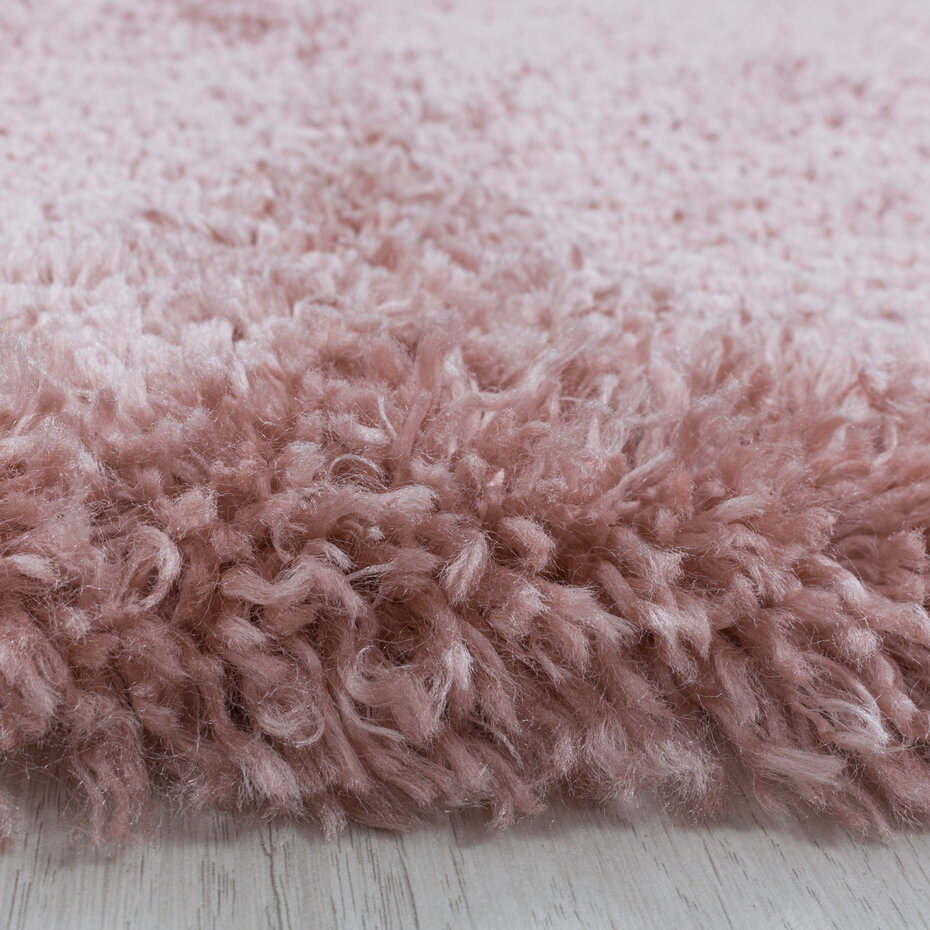 Luna Hoogpolig Roze vloerkleed - Geo