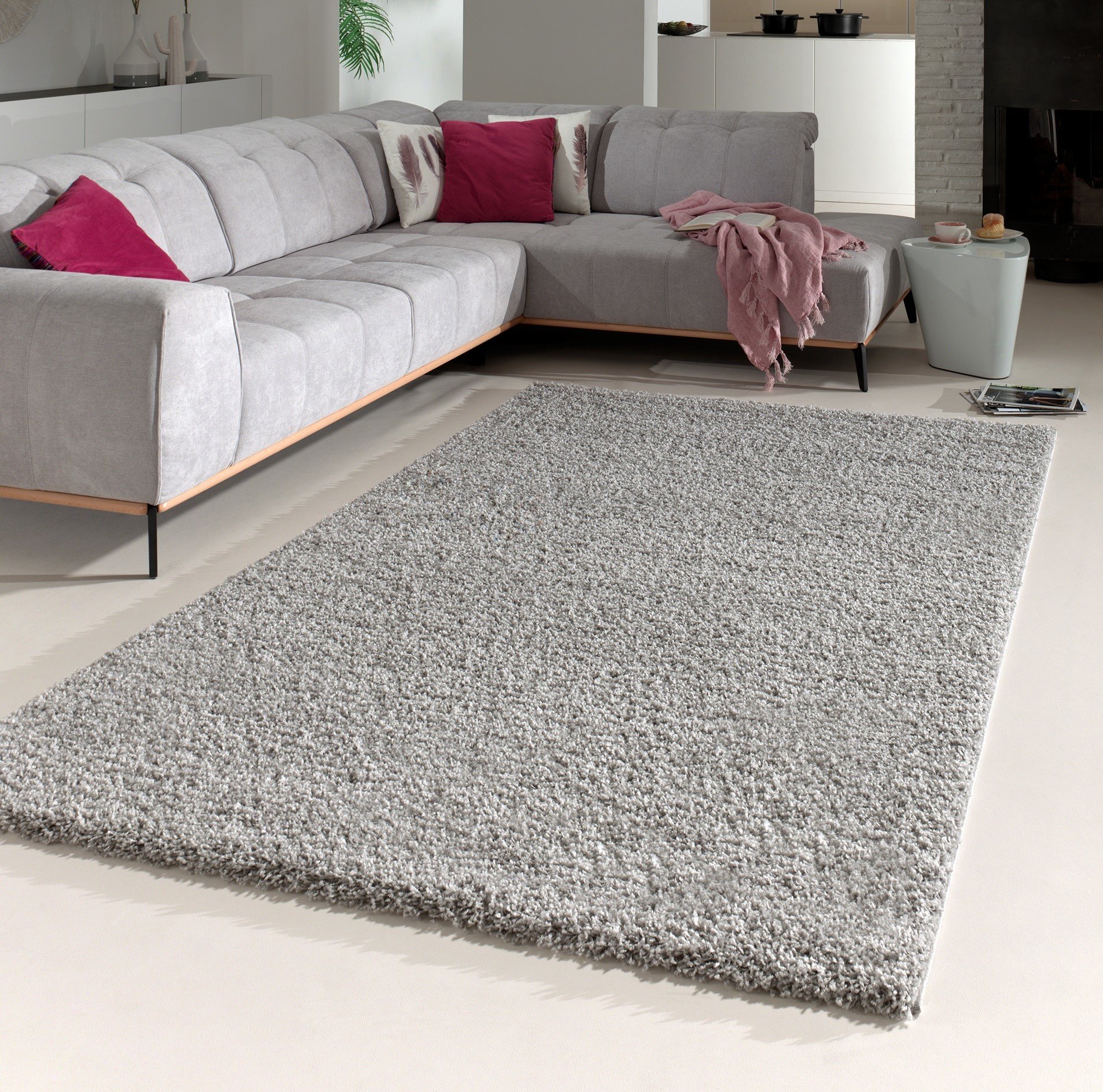 Verbinding baden Stratford on Avon Hoogpolige vloerkleed Candy shaggy Lichtgrijs - Flycarpets.nl