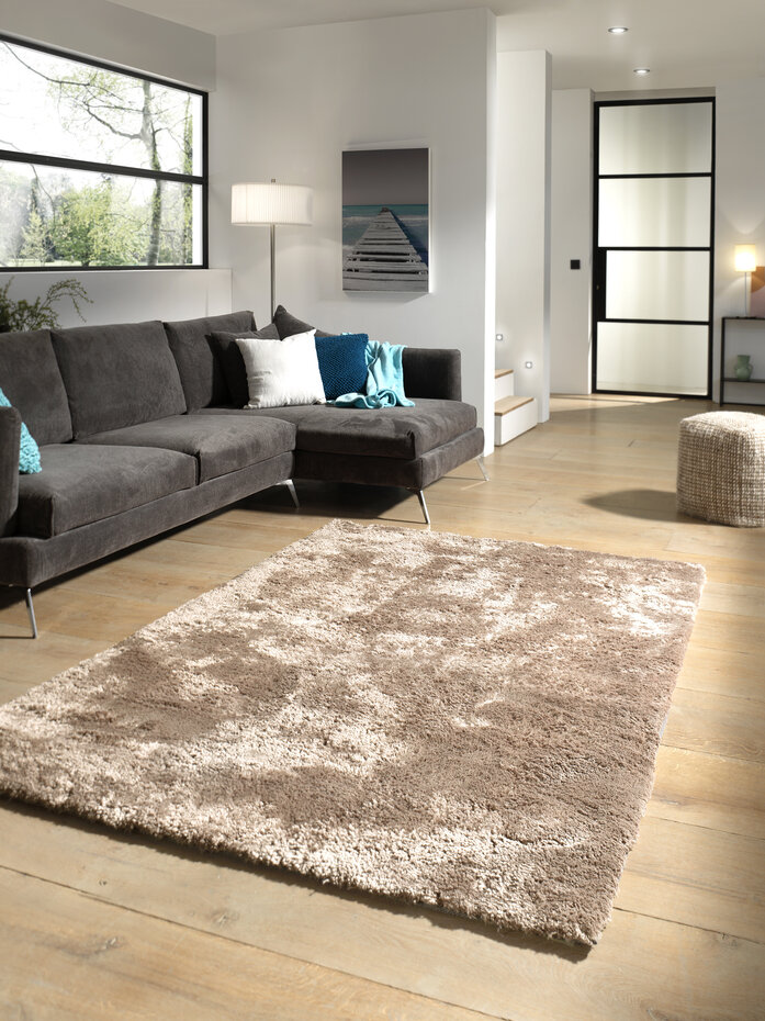 Hoogpolig vloerkleed - Curacao taupe