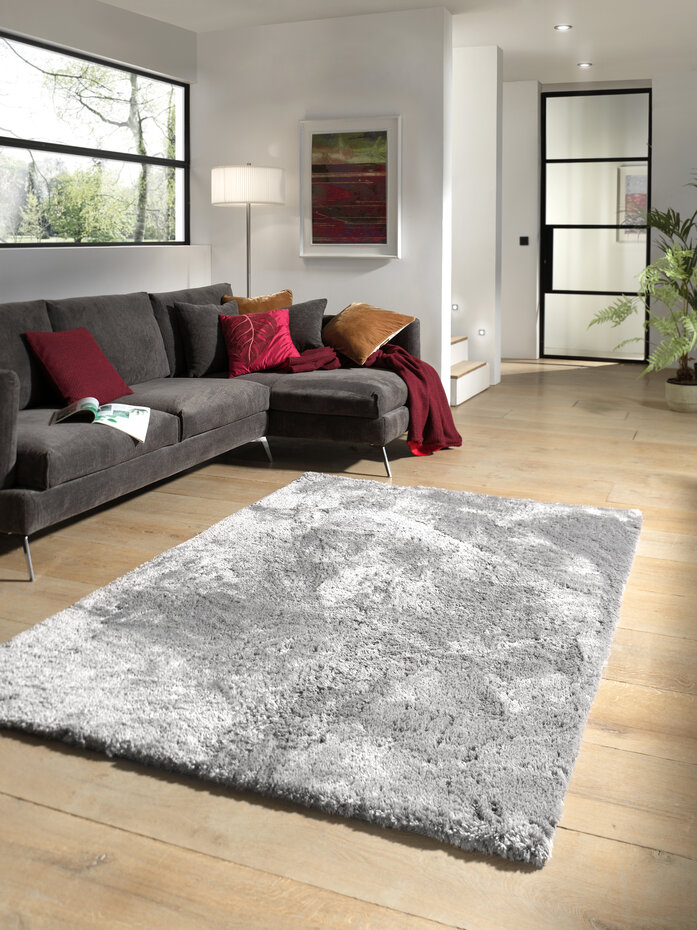 Hoogpolig vloerkleed - Curacao zilver Hoogpolig vloerkleed - Curacao zilver