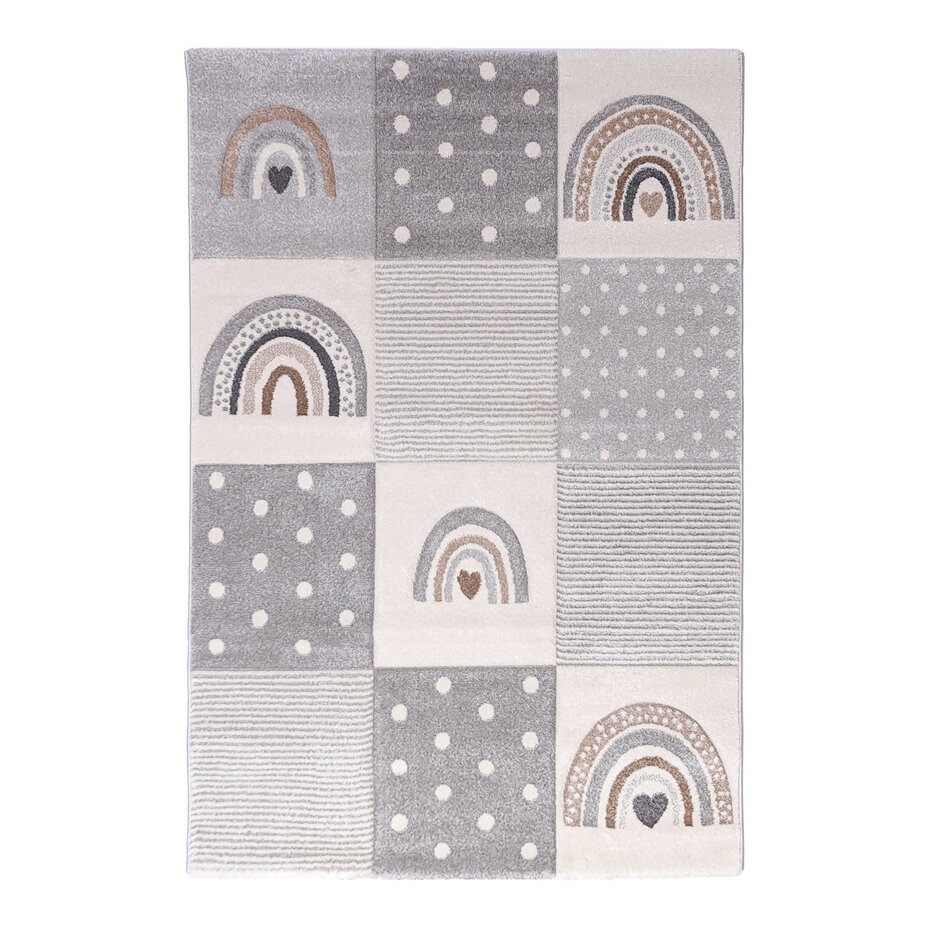 Kids Kinderkamer Grijs vloerkleed - Geblokt Kids Kinderkamer Grijs vloerkleed - Geblokt