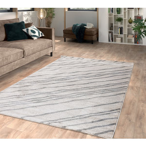 MODERN VLOERKLEED - LIMA DIAGONAAL GESTREEPT GRIJS / BEIGE