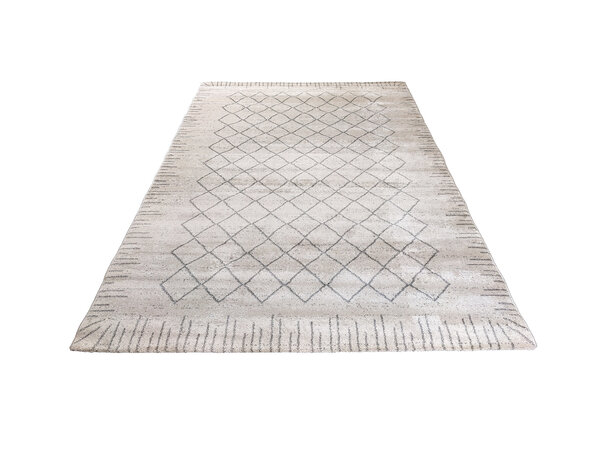 Modern vloerkleed - Lima Geruit Grijs / Beige