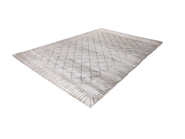 Modern vloerkleed - Lima Geruit Grijs / Beige