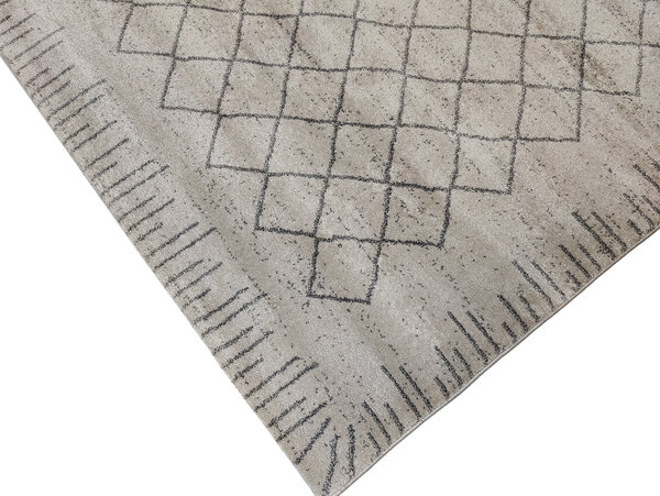 Modern vloerkleed - Lima Geruit Grijs / Beige
