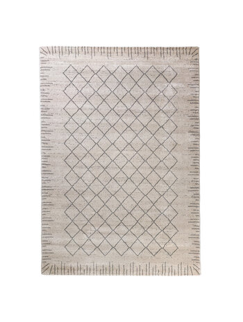 Modern vloerkleed - Lima Geruit Grijs / Beige