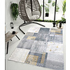 NINOVA VINTAGE PATCHWORK GRIJS / GEEL VLOERKLEED WASBAAR