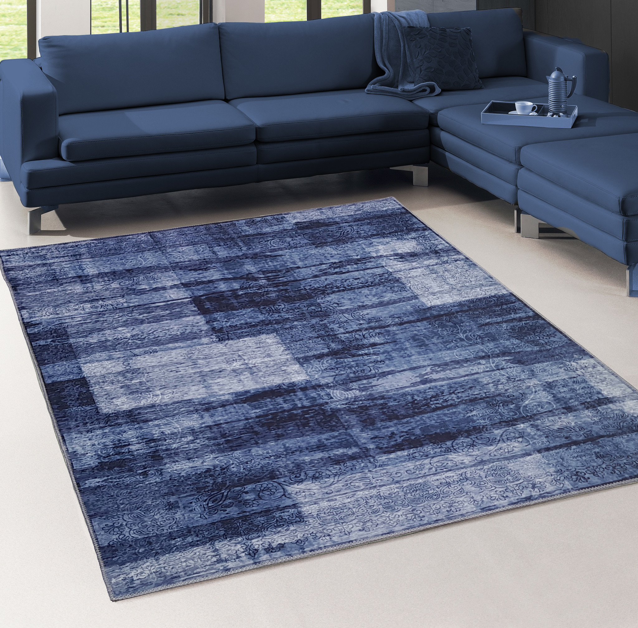 Ben je op zoek naar een Patchwork Donkerblauw - vloerkleed? De Burano collectie bevat uit diverse modellen, afmetingen en - Flycarpets.nl
