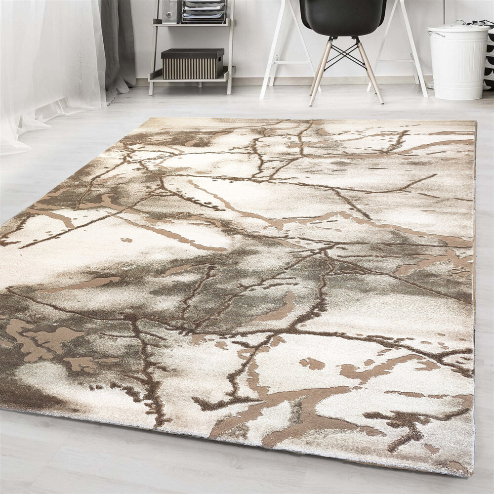 Alba Modern Beige vloerkleed - Marmer Design Alba Modern Beige vloerkleed - Marmer Design