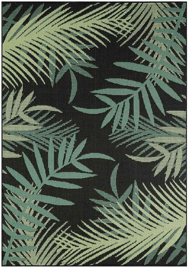 Capri Indoor En Outdoor Groen / Zwart vloerkleed -