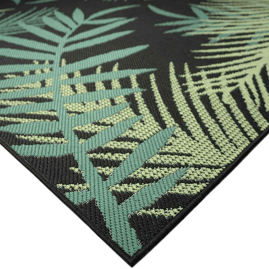 Capri Indoor En Outdoor Groen / Zwart vloerkleed -
