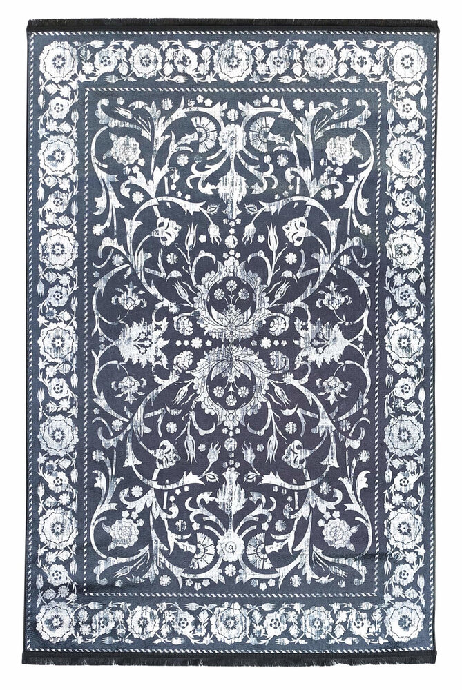 Hana Vintage Indoor & Outdoor Antraciet vloerkleed - Wasbaar