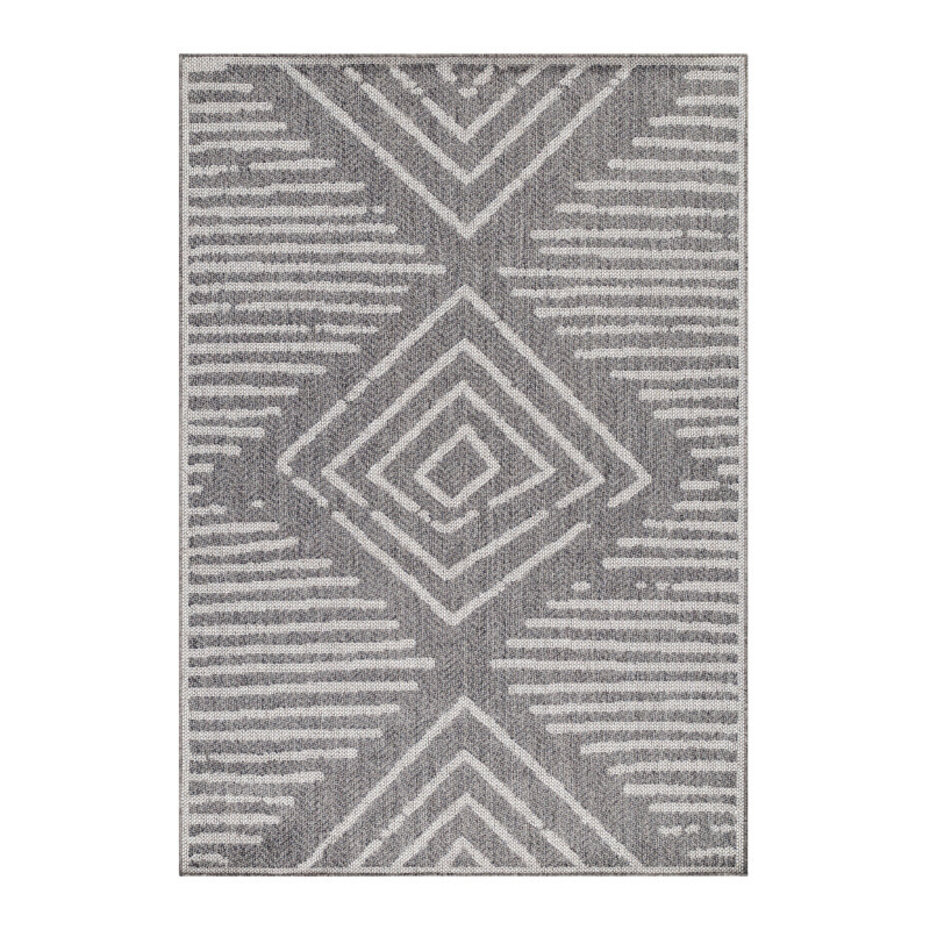 Belize Indoor & Outdoor Grijs vloerkleed - Geruit