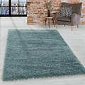 Azure Hoogpolig Aqua Blauw vloerkleed - Effen