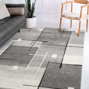 Laagpolig vloerkleed - Belos Modern Grijs