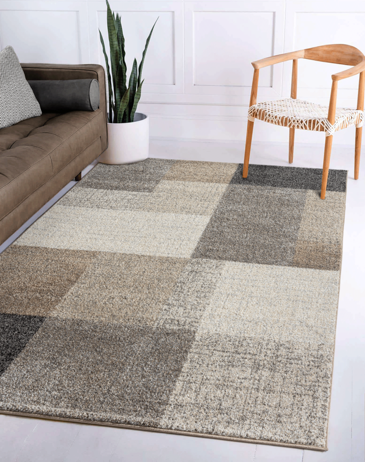 Modern vloerkleed - Belos Cubes Beige/Grijs Modern vloerkleed - Belos Cubes Beige/Grijs