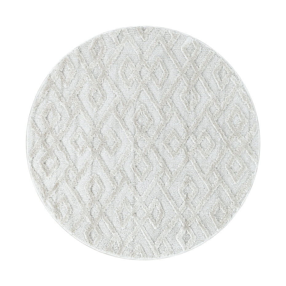 Sofia Modern Crème Rond vloerkleed Sofia Modern Crème Rond vloerkleed