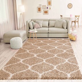 Azure Hoogpolig Beige vloerkleed -