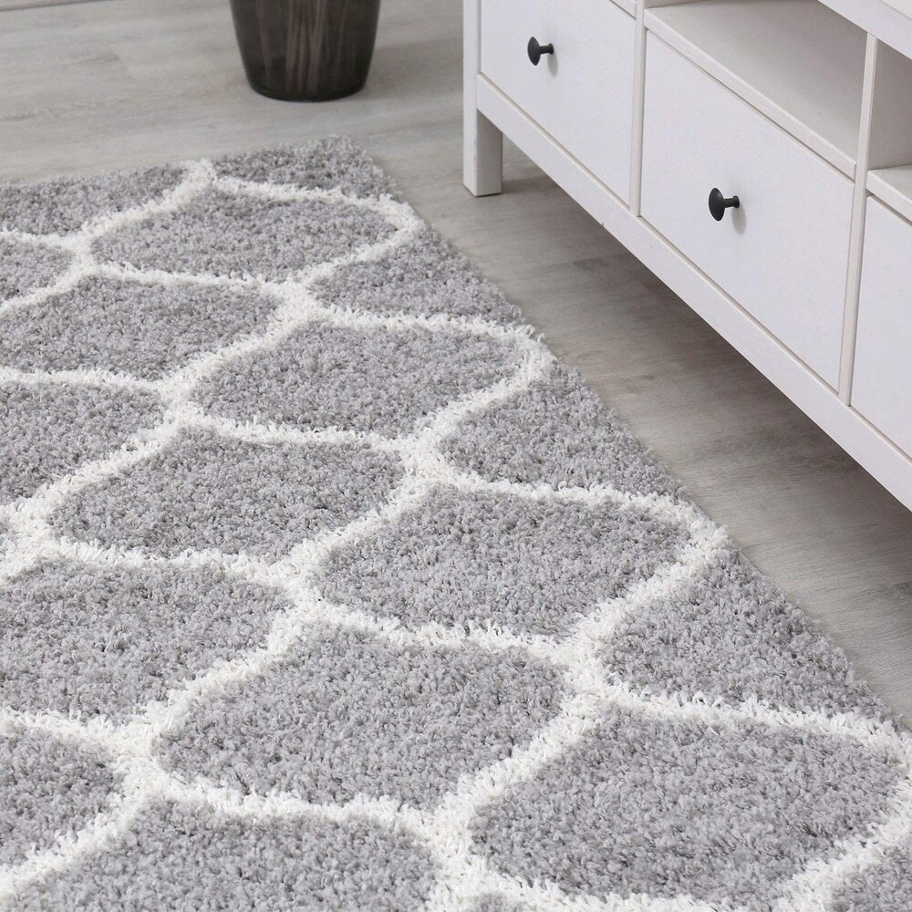 Azure Hoogpolig Zilver vloerkleed - Azure Hoogpolig Zilver vloerkleed -