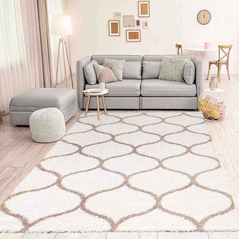 Azure Hoogpolig Crème vloerkleed -