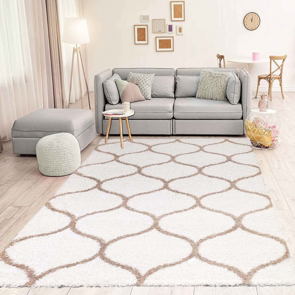 Azure Hoogpolig Crème vloerkleed -