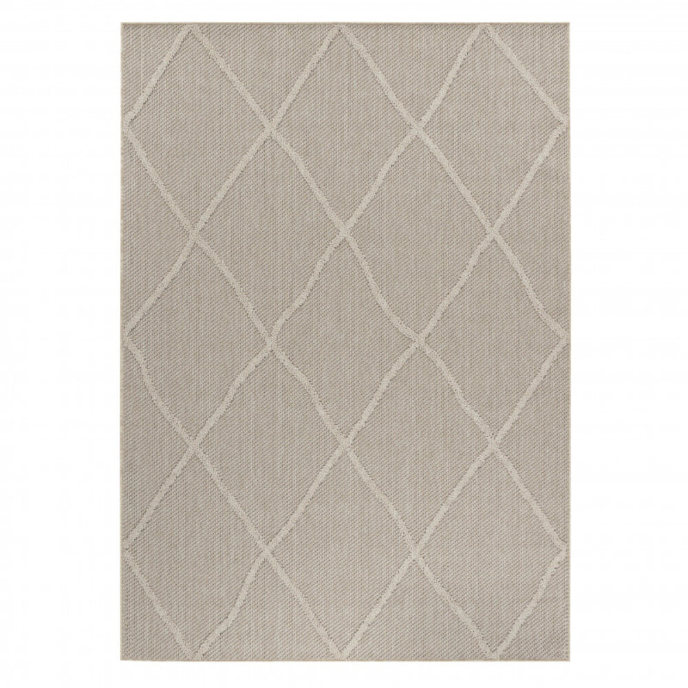 Tenedo Indoor & Outdoor Beige vloerkleed - Geruit Tenedo Indoor & Outdoor Beige vloerkleed - Geruit