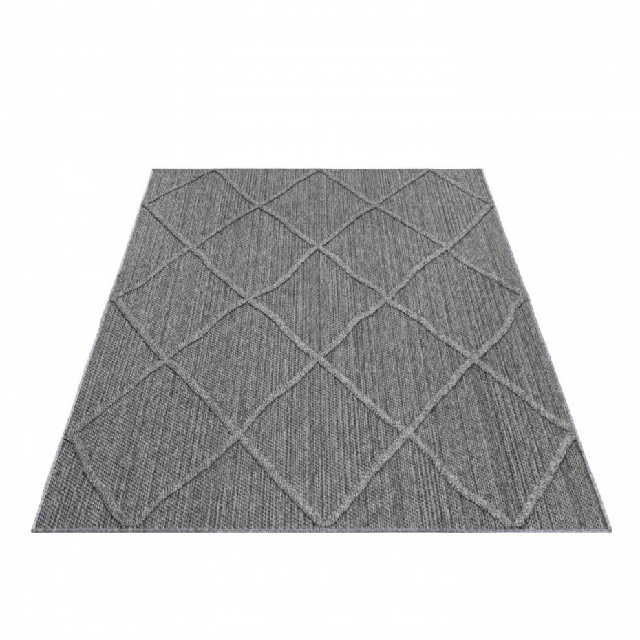 Tenedo Indoor & Outdoor Grijs vloerkleed - Geruit