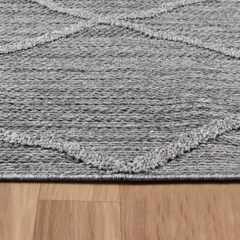 Tenedo Indoor & Outdoor Grijs vloerkleed - Geruit