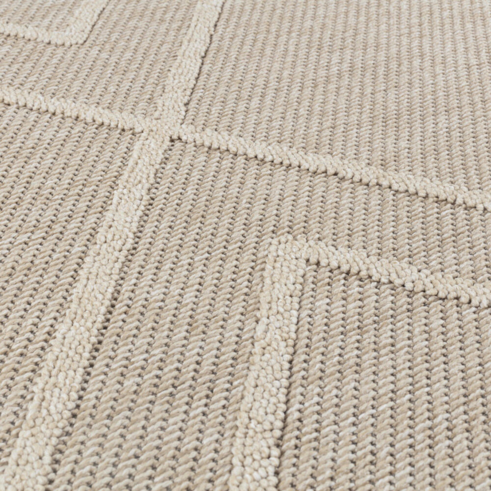 Tenedo Indoor & Outdoor Beige vloerkleed - Geruit Tenedo Indoor & Outdoor Beige vloerkleed - Geruit