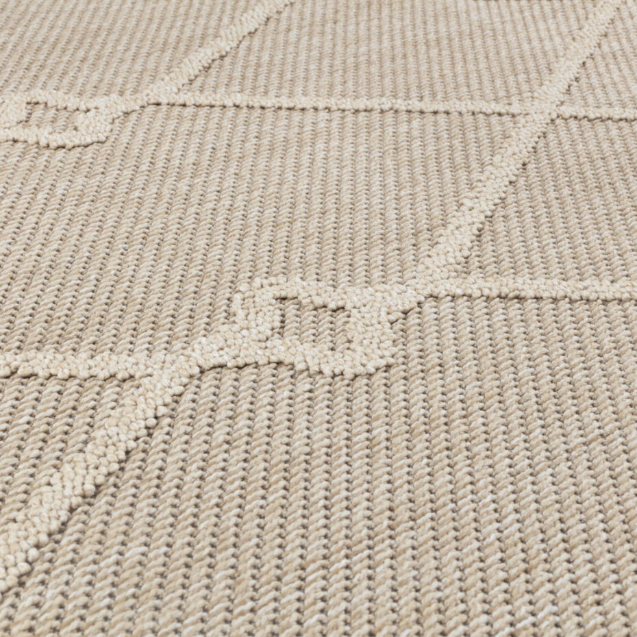 Tenedo Indoor & Outdoor Beige vloerkleed - Geruit