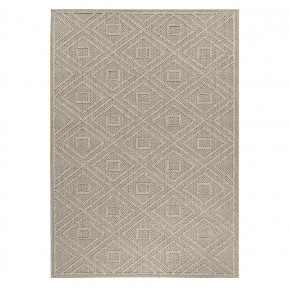 Tenedo Indoor & Outdoor Beige vloerkleed - Geruit Tenedo Indoor & Outdoor Beige vloerkleed - Geruit