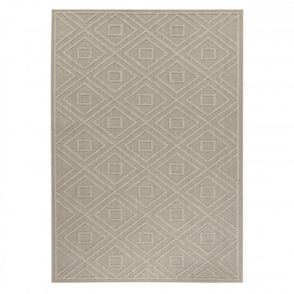 Tenedo Indoor & Outdoor Beige vloerkleed - Geruit Tenedo Indoor & Outdoor Beige vloerkleed - Geruit