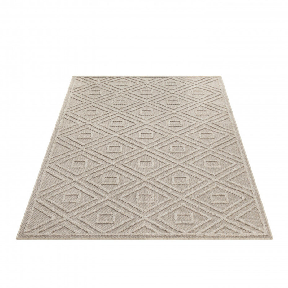 Tenedo Indoor & Outdoor Beige vloerkleed - Geruit Tenedo Indoor & Outdoor Beige vloerkleed - Geruit