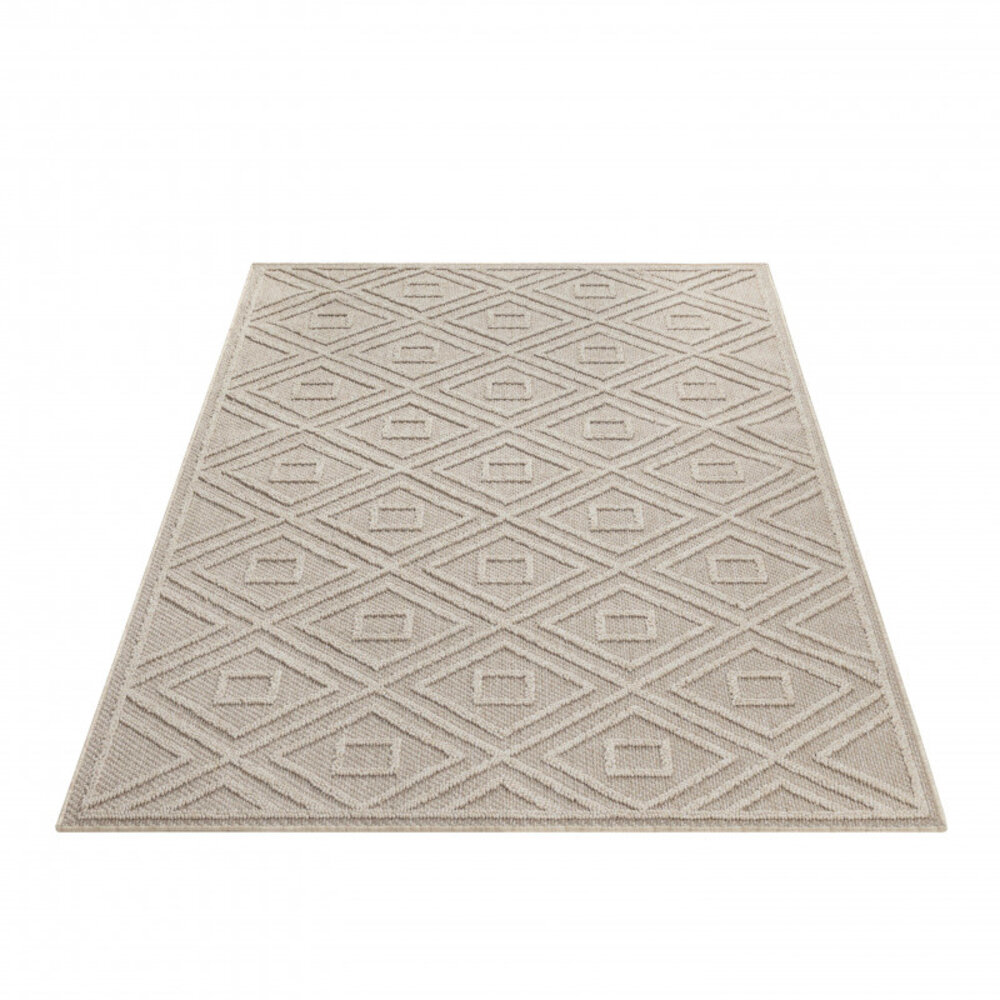 Tenedo Indoor & Outdoor Beige vloerkleed - Geruit Tenedo Indoor & Outdoor Beige vloerkleed - Geruit