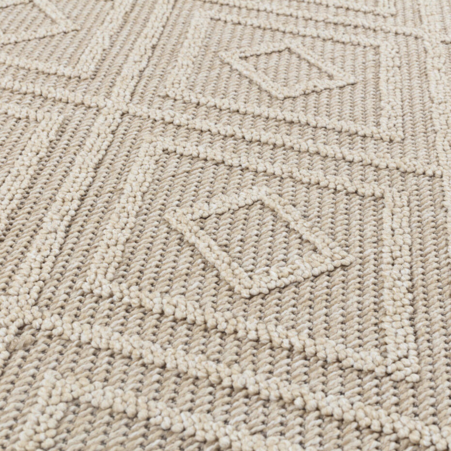 Tenedo Indoor & Outdoor Beige vloerkleed - Geruit Tenedo Indoor & Outdoor Beige vloerkleed - Geruit