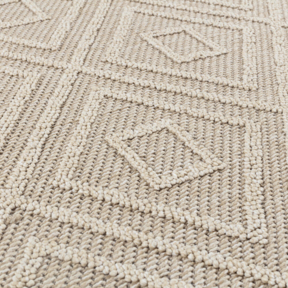 Tenedo Indoor & Outdoor Beige vloerkleed - Geruit Tenedo Indoor & Outdoor Beige vloerkleed - Geruit