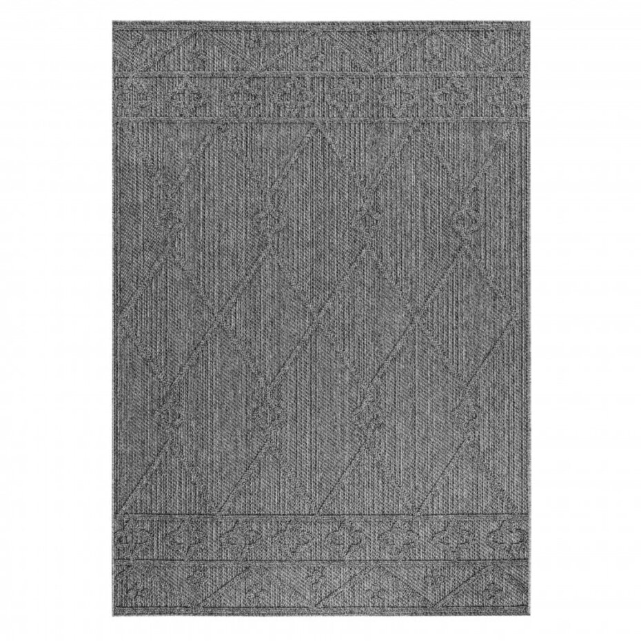 Tenedo Indoor & Outdoor Grijs vloerkleed - Geruit